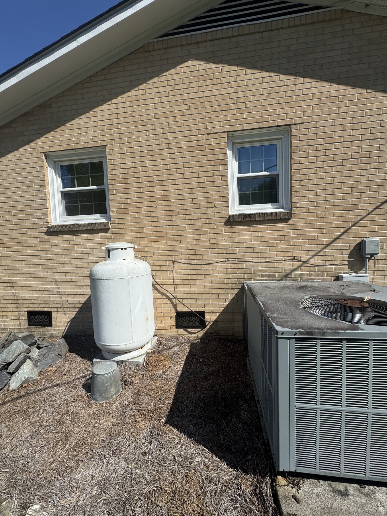 Brick exterior before soft washing